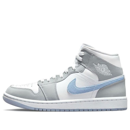 (WMNS) Air Jordan 1 Mid 'Wolf Grey Aluminum'  BQ6472-105 Classic Sneakers