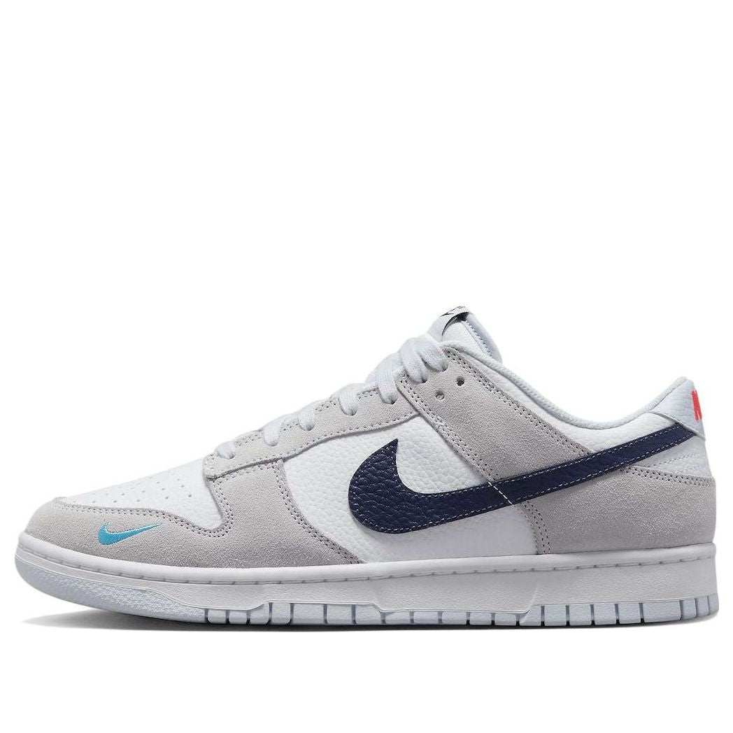 Nike Dunk Low 'Mini Swoosh - White Grey Navy Aqua'  FJ4227-001 Classic Sneakers